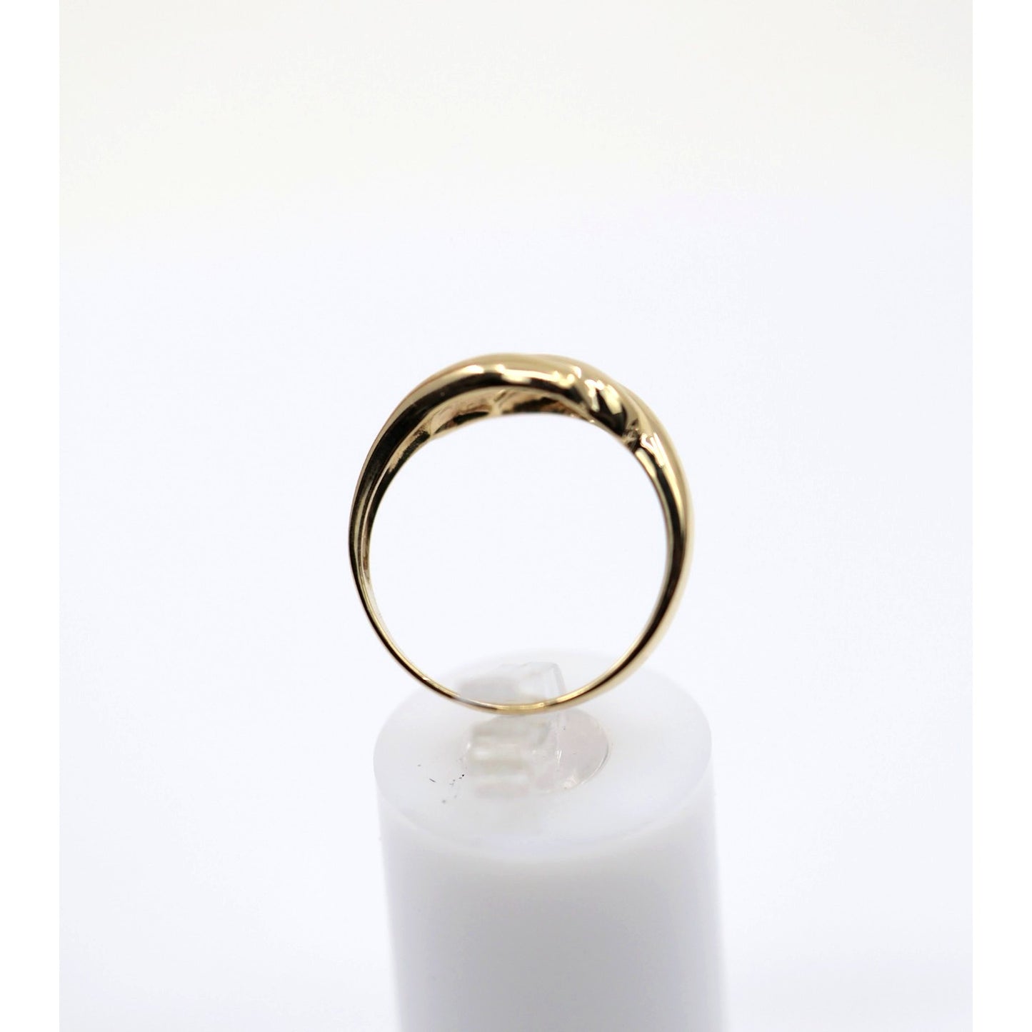 14K Yellow Gold Triple Loop Open Swirl Bypass Ring