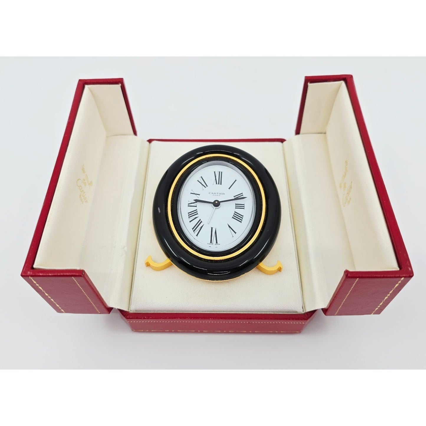 Authentic Cartier Vintage Baignoire Mechanical Pendulette Desk / Travel Clock