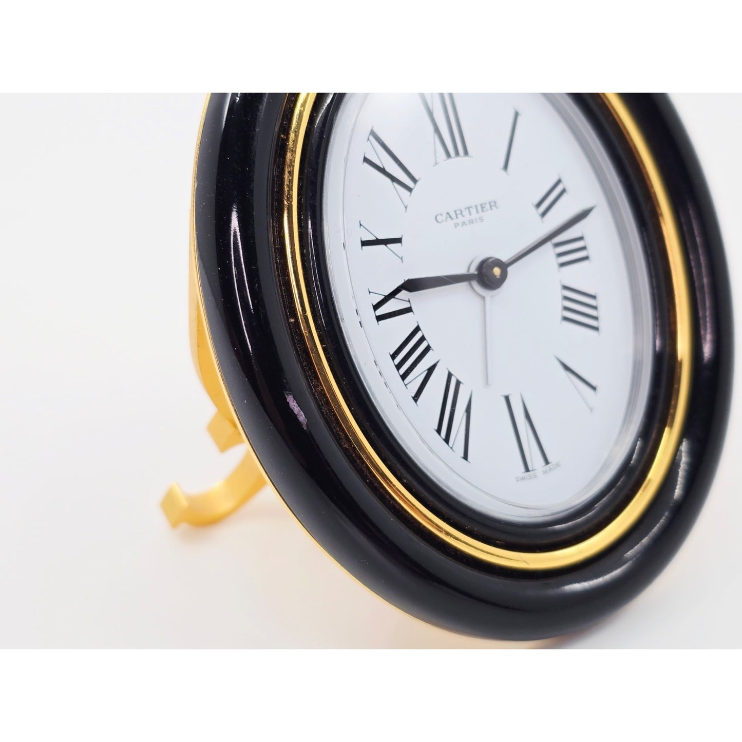 Authentic Cartier Vintage Baignoire Mechanical Pendulette Desk / Travel Clock