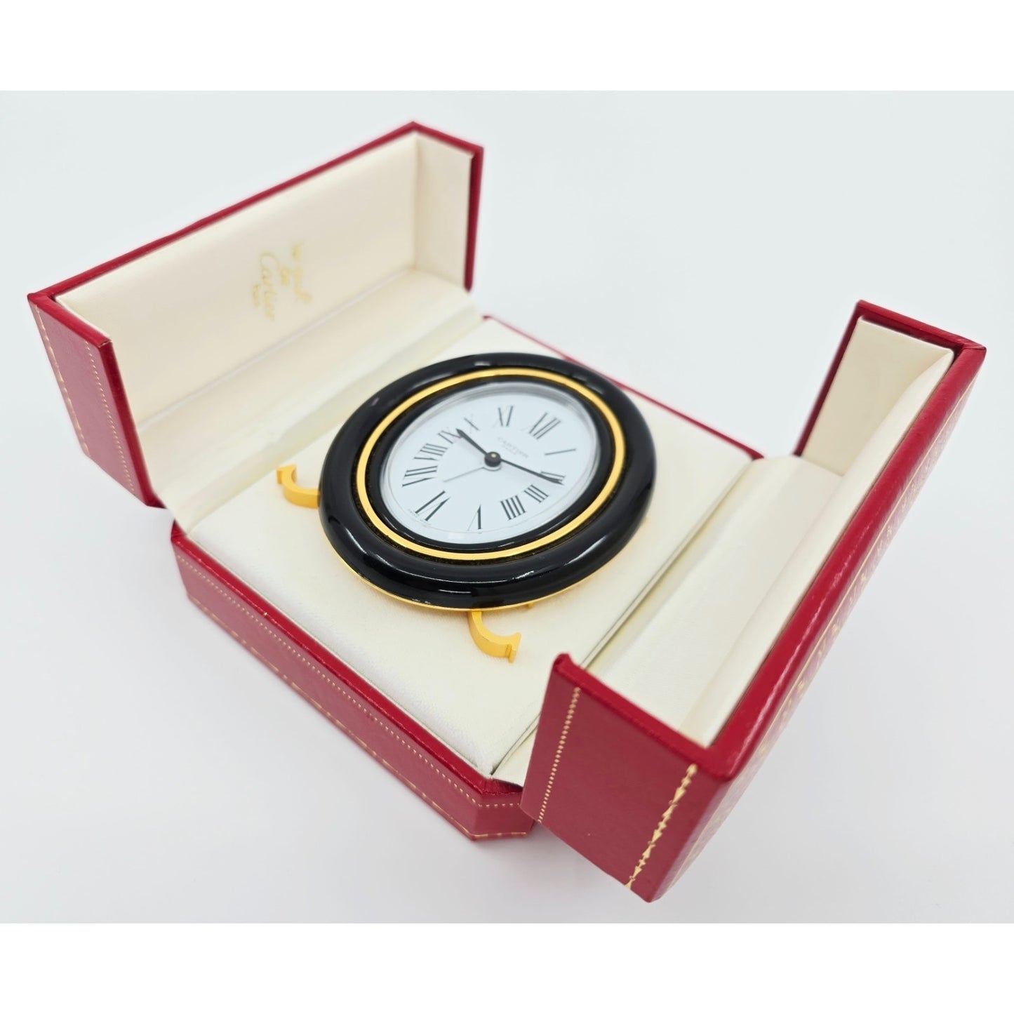 Authentic Cartier Vintage Baignoire Mechanical Pendulette Desk / Travel Clock