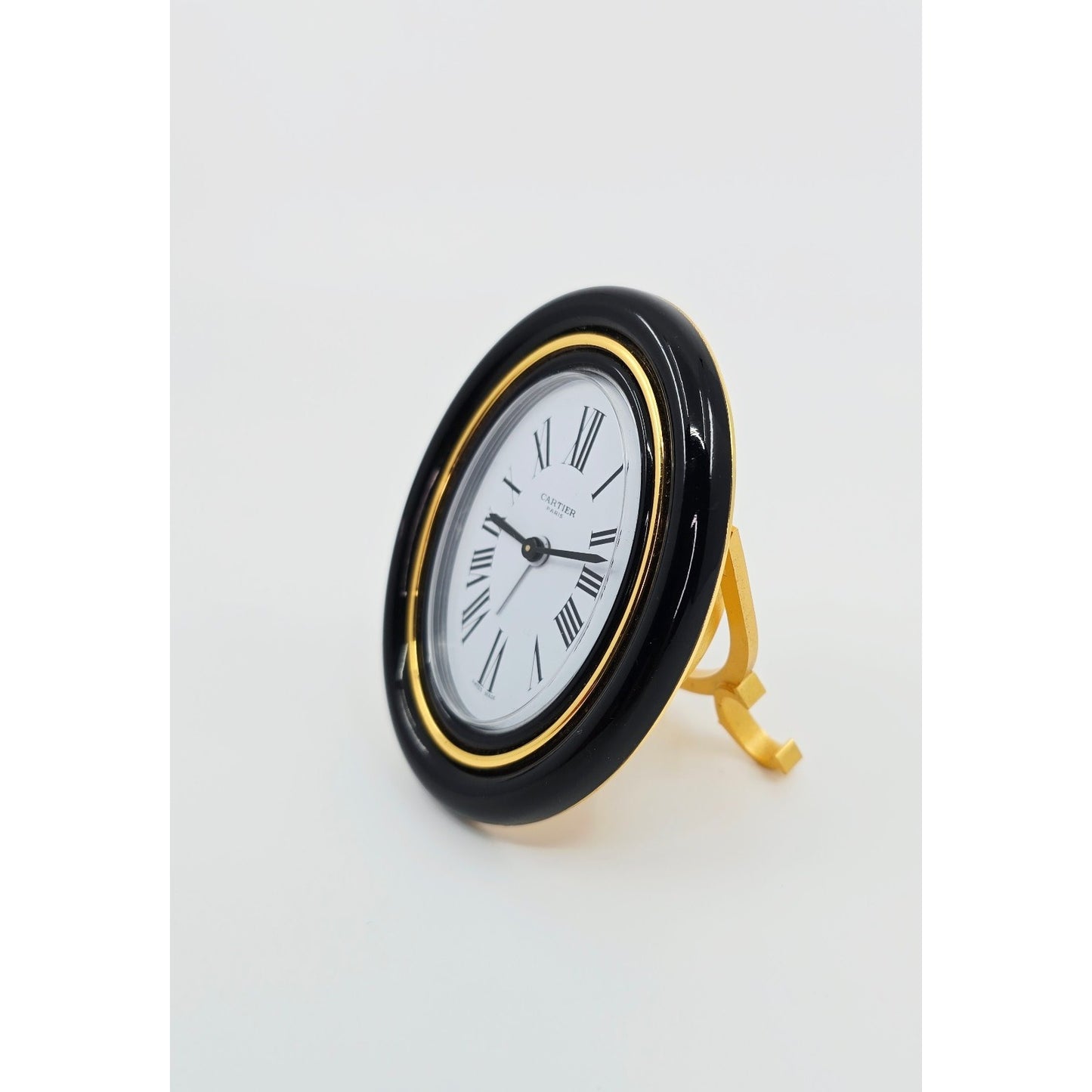 Authentic Cartier Vintage Baignoire Mechanical Pendulette Desk / Travel Clock
