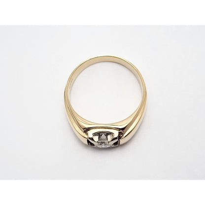 14K Two Tone Gold Diamond Men's Ring