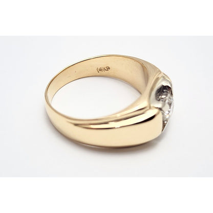 14K Two Tone Gold Diamond Men's Ring