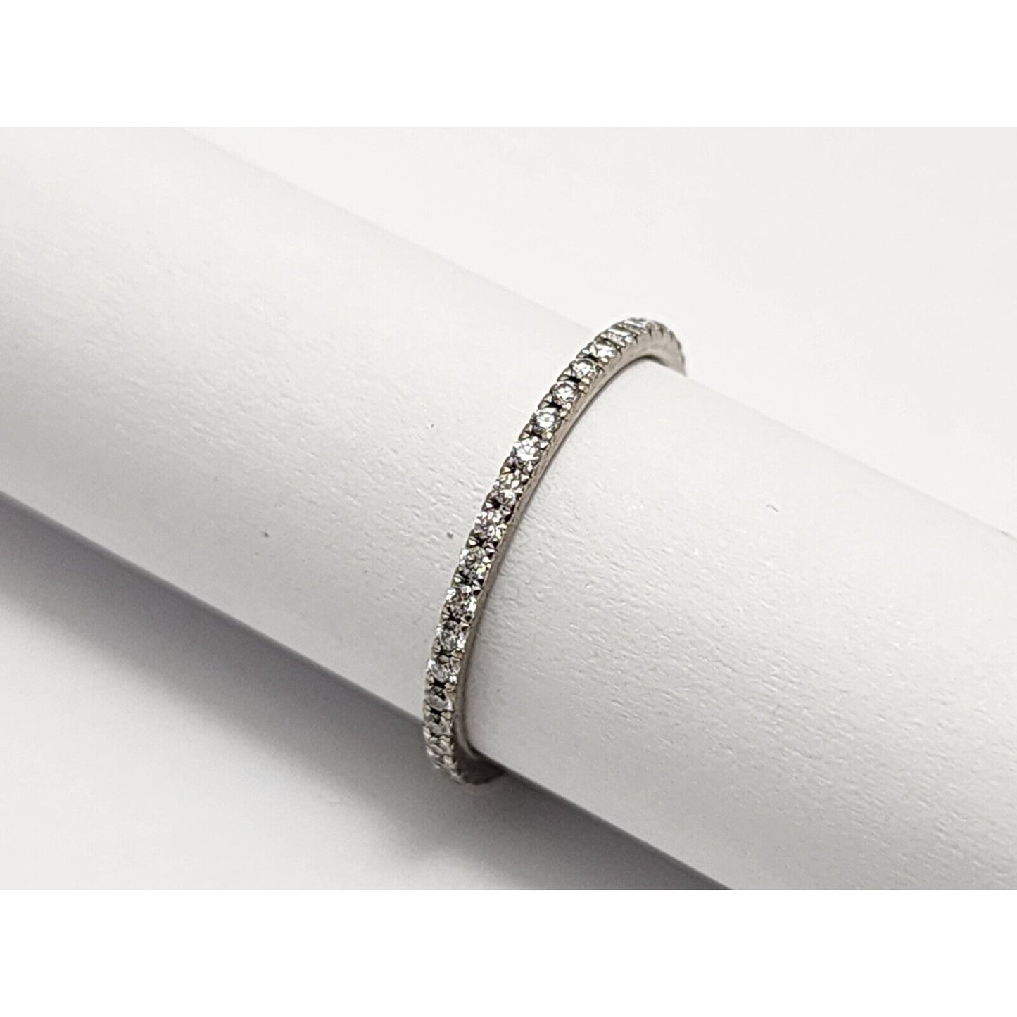 Tiffany & Co Belgium 18k White Gold Pave Metro Diamond Eternity Ring Band