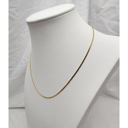 14K Yellow Gold Flat Link Chain Necklace