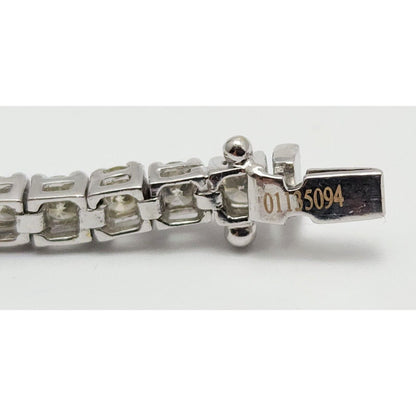 14K Solid White Gold Round Cut Diamond Tennis Link Bracelet