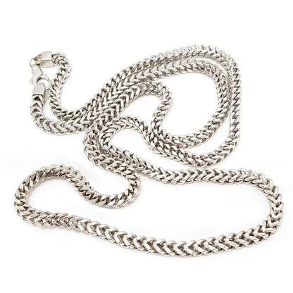 Large 10K White Gold Franco Link Chain Necklace