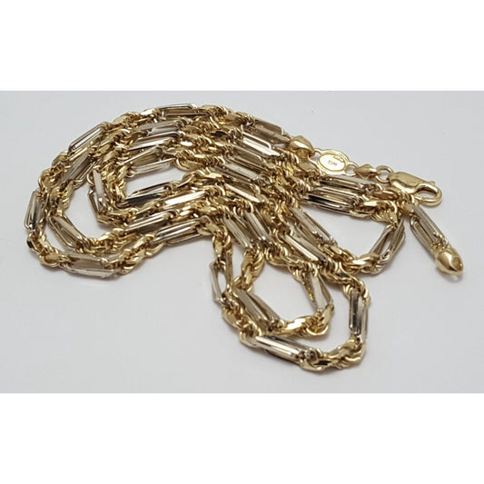 14K Two Tone Gold Rope Chain Necklace