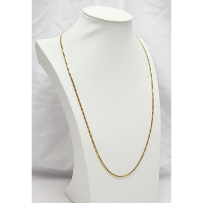 14K Yellow Gold Cuban Link Chain Necklace