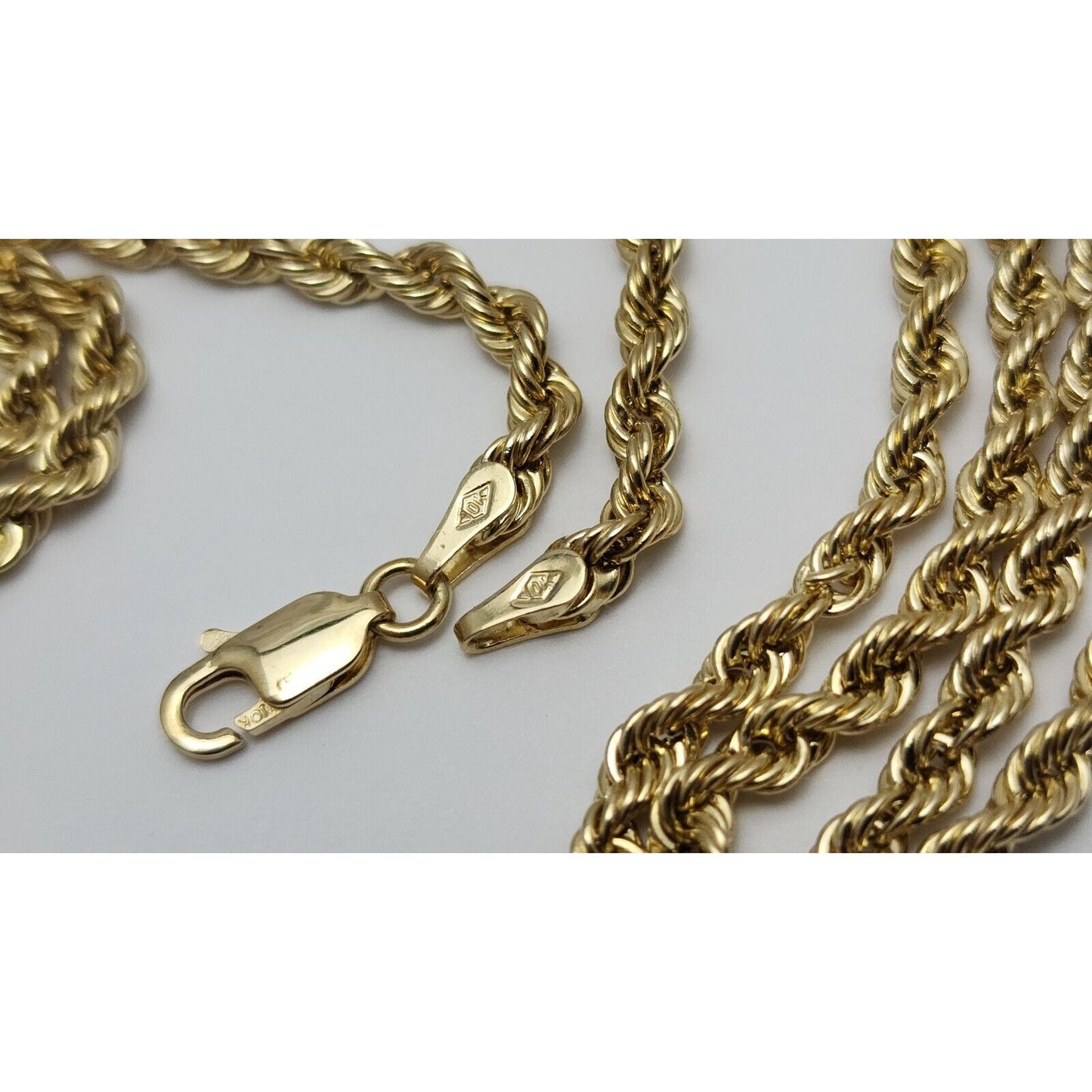 10K Yellow Gold Rope Chain Necklace