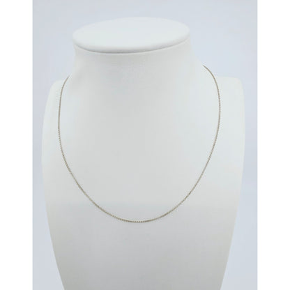 Thin 14K White Gold Rolo Link Chain Necklace