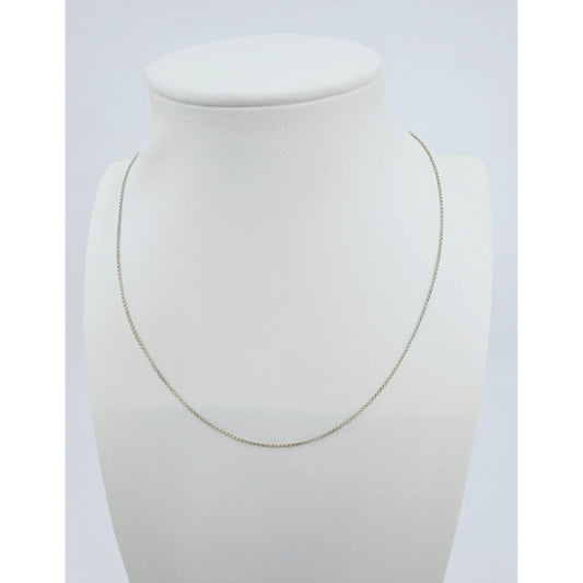 Thin 14K White Gold Rolo Link Chain Necklace