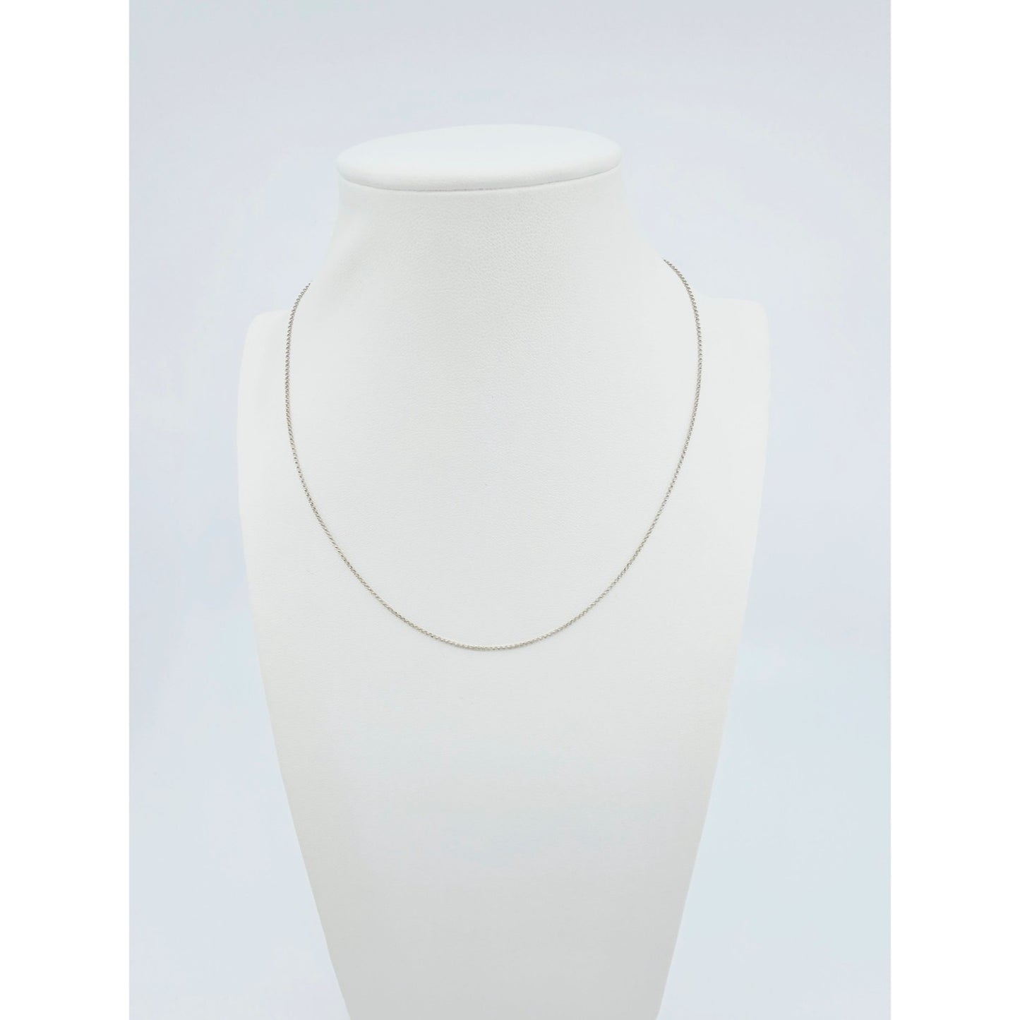 Thin 14K White Gold Rolo Link Chain Necklace
