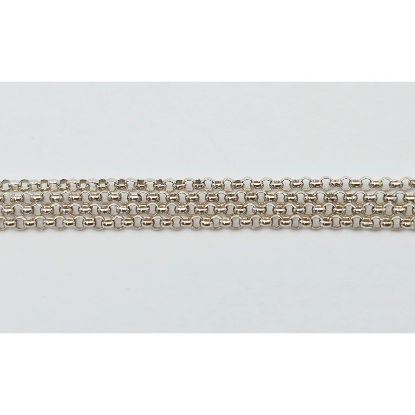 Thin 14K White Gold Rolo Link Chain Necklace