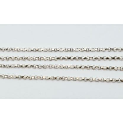 Thin 14K White Gold Rolo Link Chain Necklace
