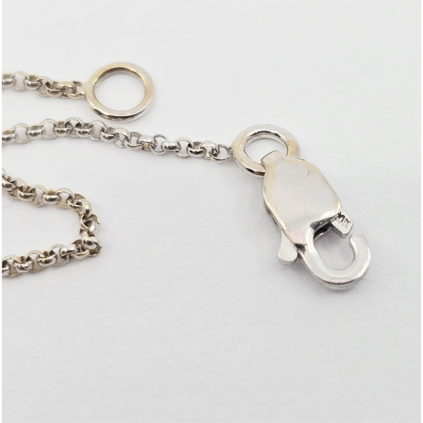 Thin 14K White Gold Rolo Link Chain Necklace