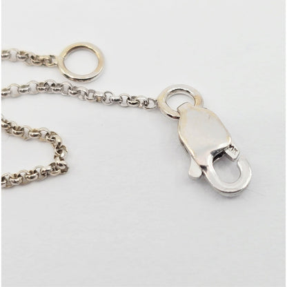 Thin 14K White Gold Rolo Link Chain Necklace