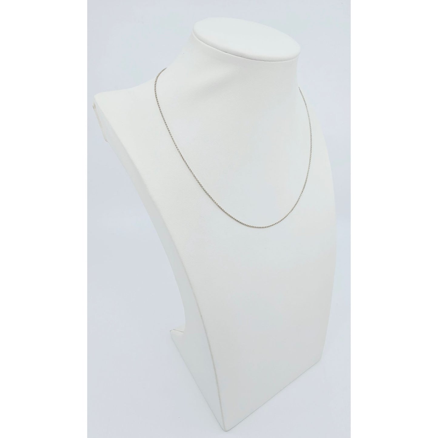 Thin 14K White Gold Rolo Link Chain Necklace