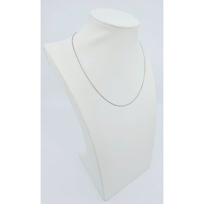 Thin 14K White Gold Rolo Link Chain Necklace