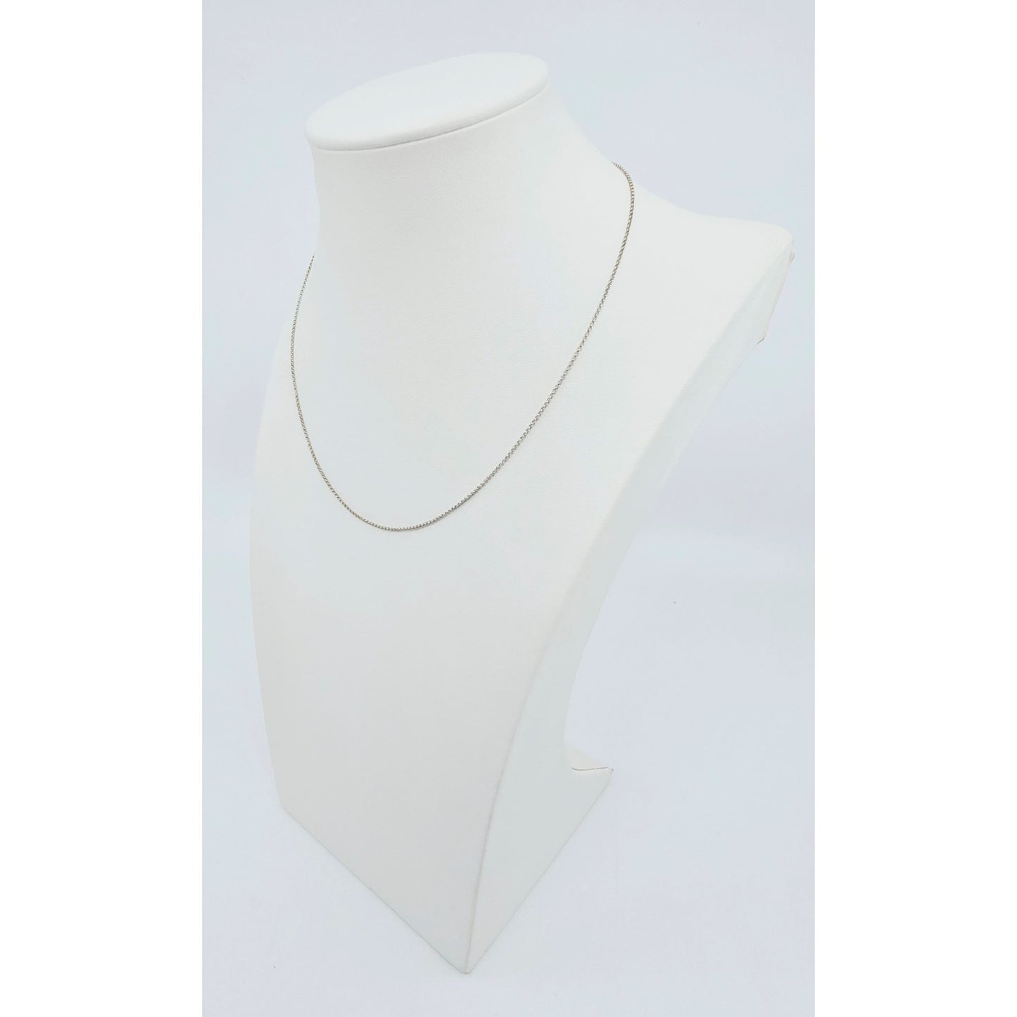 Thin 14K White Gold Rolo Link Chain Necklace