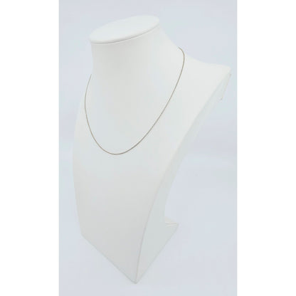 Thin 14K White Gold Rolo Link Chain Necklace