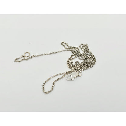 Thin 14K White Gold Rolo Link Chain Necklace