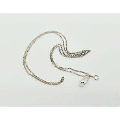Thin 14K White Gold Rolo Link Chain Necklace