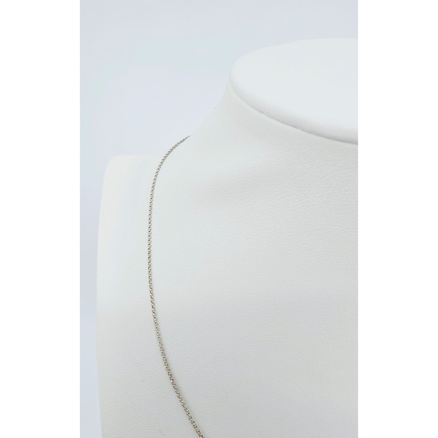 Thin 14K White Gold Rolo Link Chain Necklace