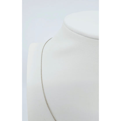 Thin 14K White Gold Rolo Link Chain Necklace