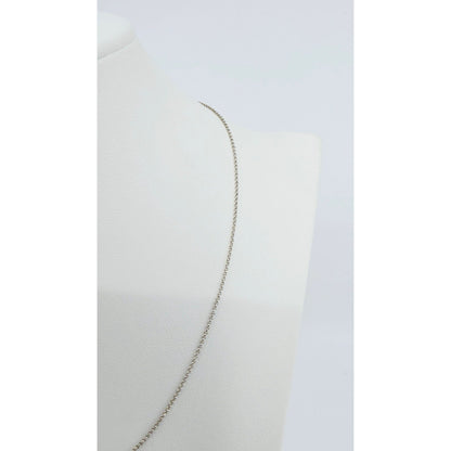 Thin 14K White Gold Rolo Link Chain Necklace