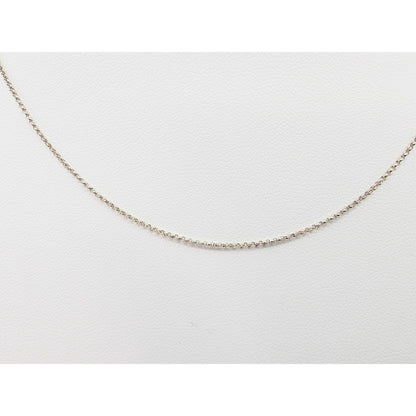 Thin 14K White Gold Rolo Link Chain Necklace