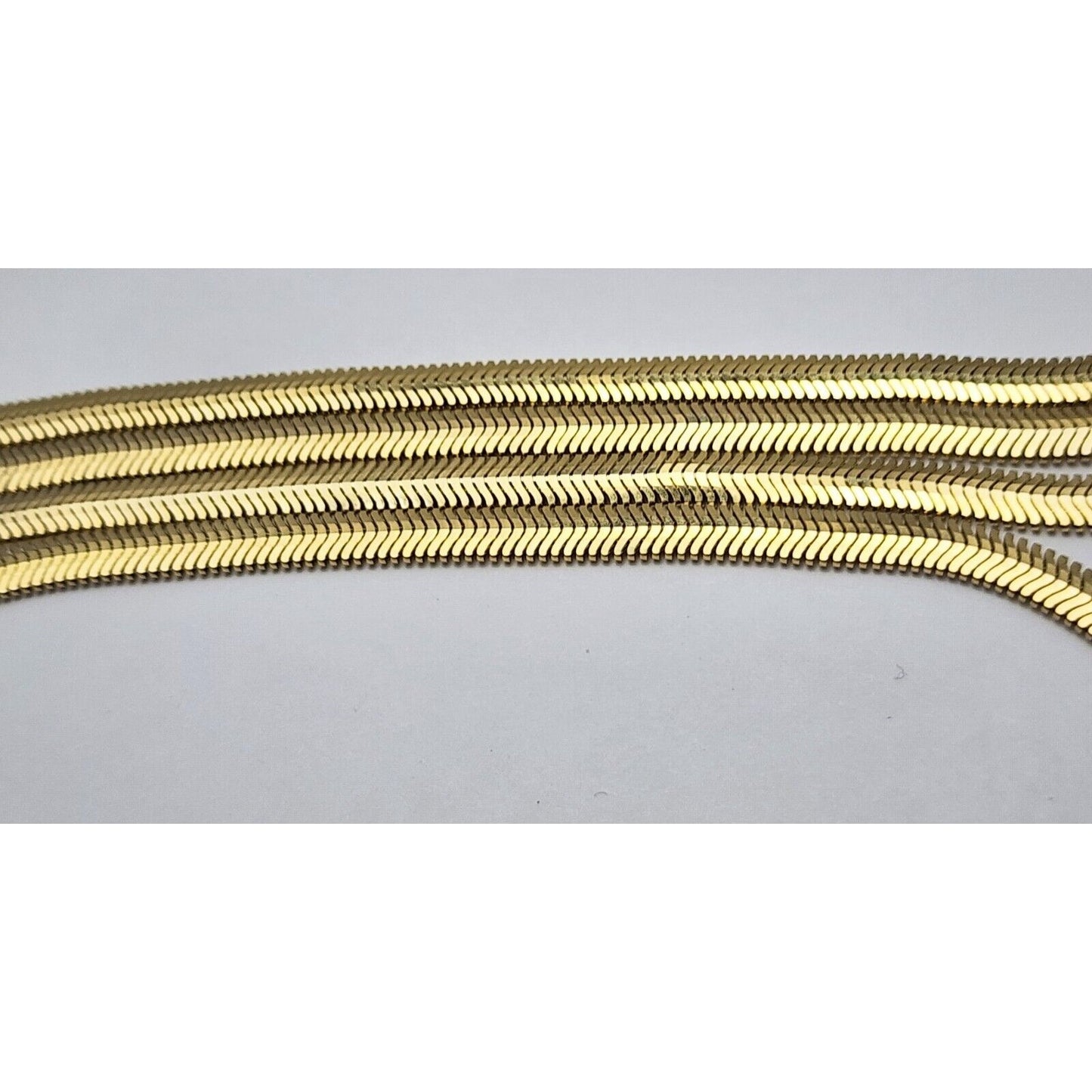 14K Yellow Gold Flat Herringbone Snake Chain Necklace