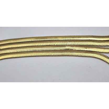 14K Yellow Gold Flat Herringbone Snake Chain Necklace