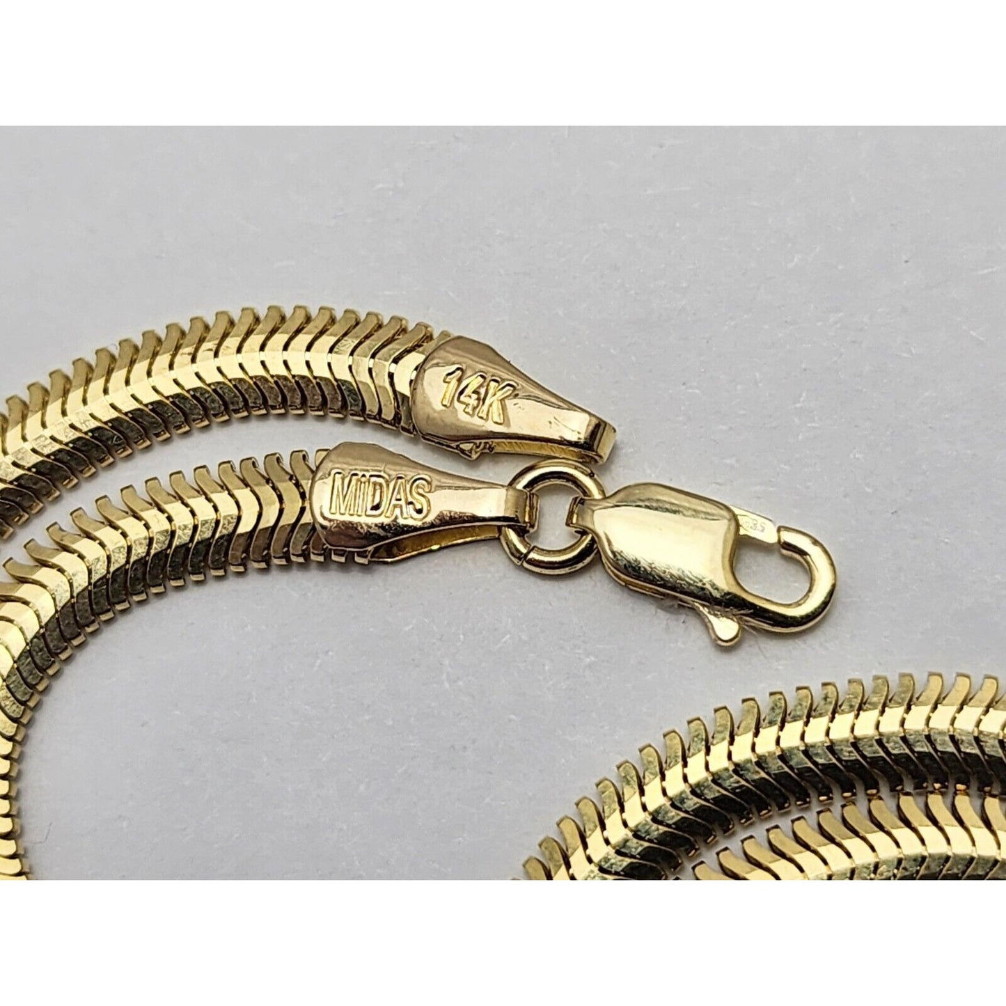 14K Yellow Gold Flat Herringbone Snake Chain Necklace