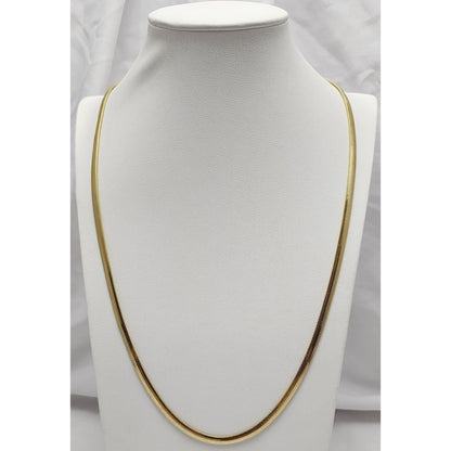 14K Yellow Gold Flat Herringbone Snake Chain Necklace