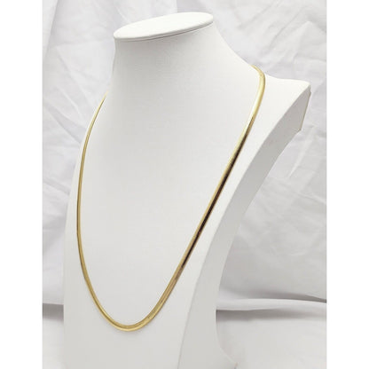 14K Yellow Gold Flat Herringbone Snake Chain Necklace