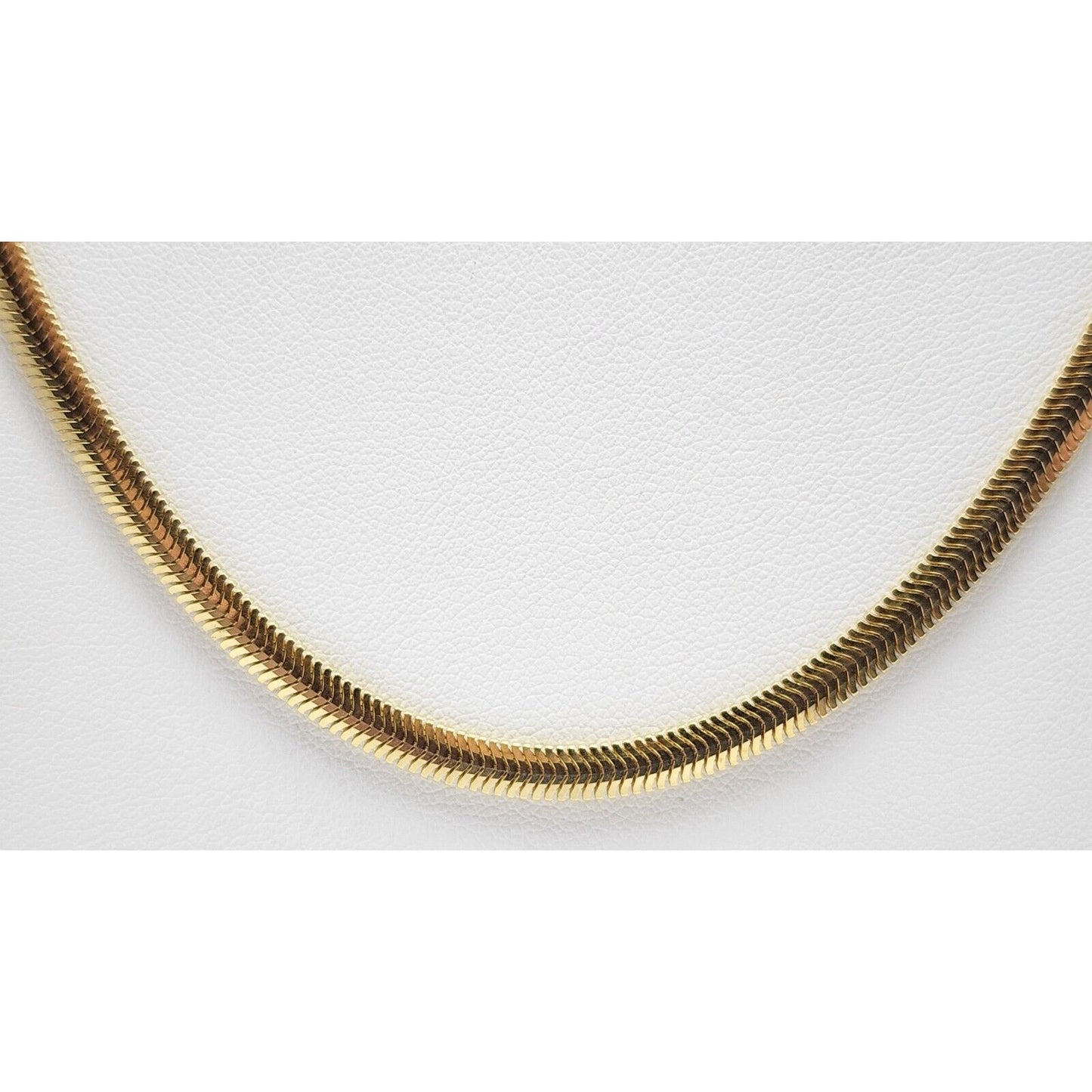 14K Yellow Gold Flat Herringbone Snake Chain Necklace