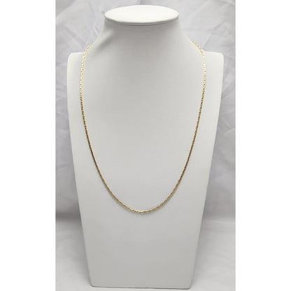 14K Yellow Gold Fancy Cable Link Chain Necklace