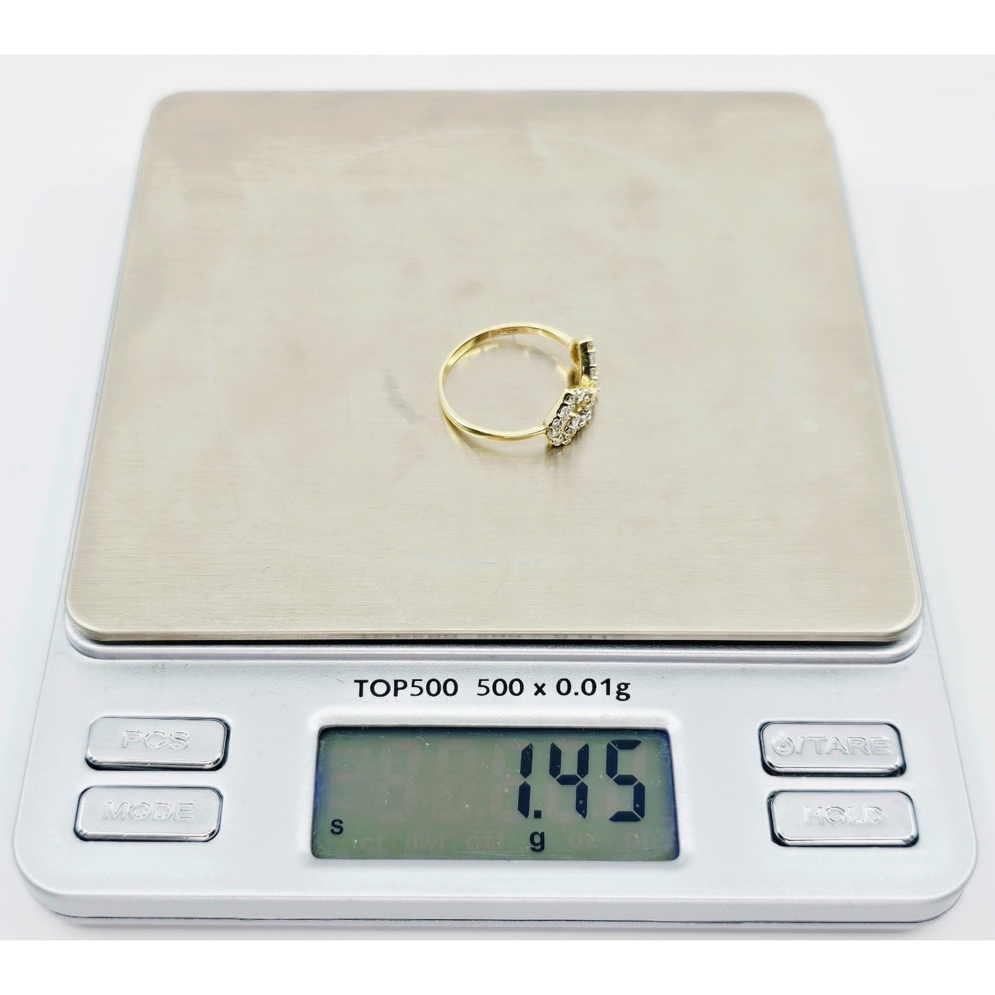 10K Yellow Gold Double Heart CZ Ring