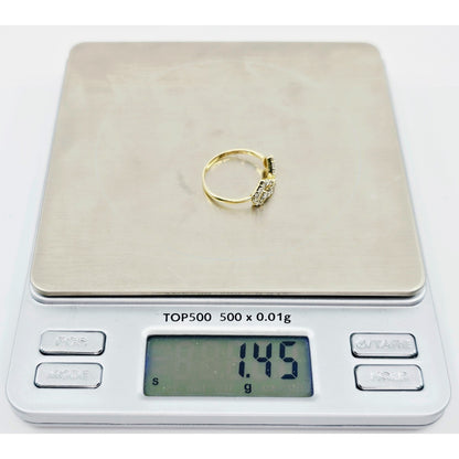 10K Yellow Gold Double Heart CZ Ring