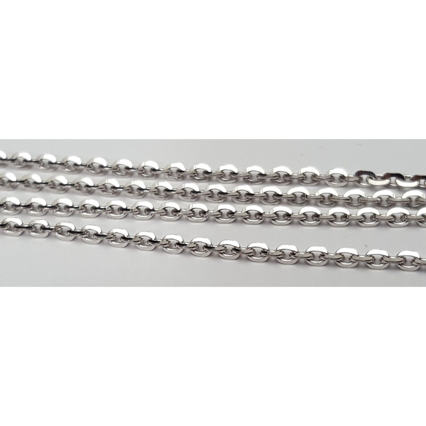 14K White Gold Cable Link Chain Necklace & Diamond Bar Charm Pendant