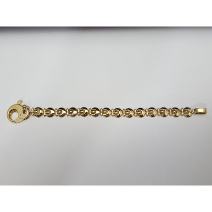 18K Solid Yellow Gold Designer Link Bracelet