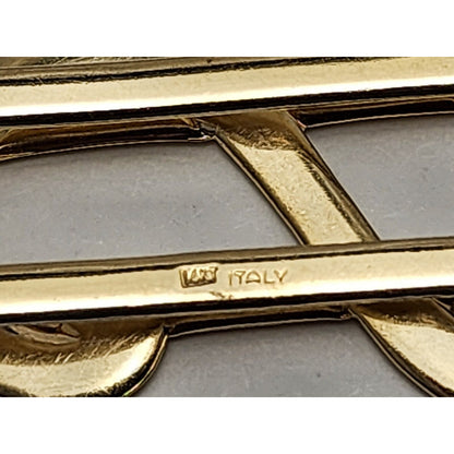 14K Solid Yellow Gold Dollar Sign Money Clip Italy Made