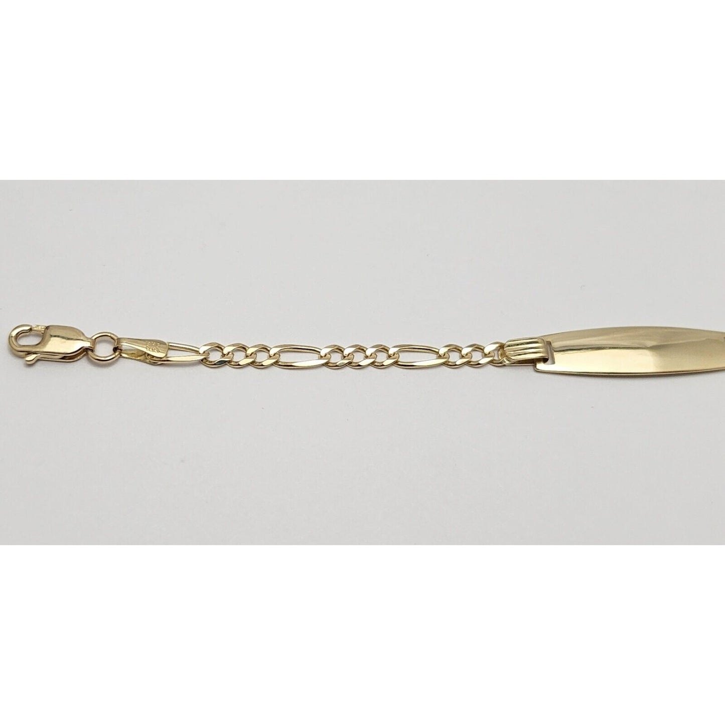 14K Karat Solid Yellow Gold Link ID Bracelet