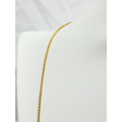 14K Yellow Gold Box Link Chain Necklace