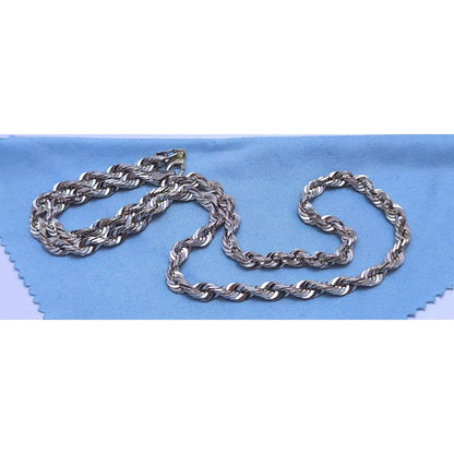 14K White Gold Rope Chain Necklace