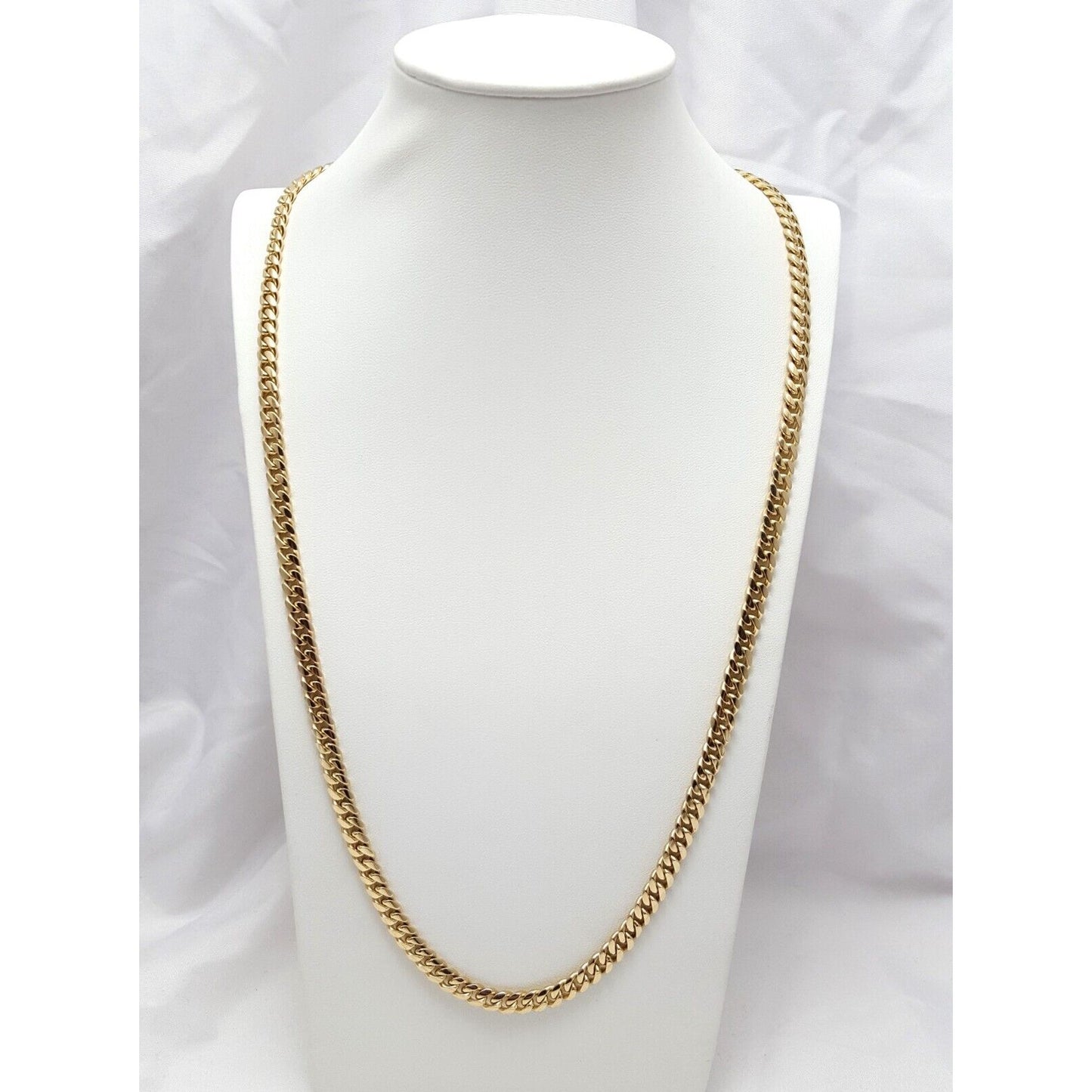 14K Yellow Gold Cuban Link Chain Necklace