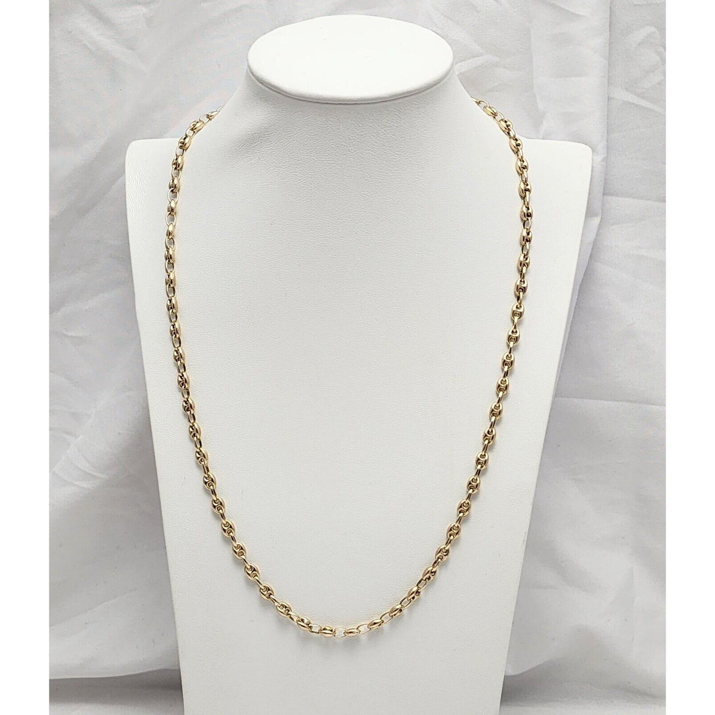 10K Yellow Gold Puffy Gucci Link Chain Necklace