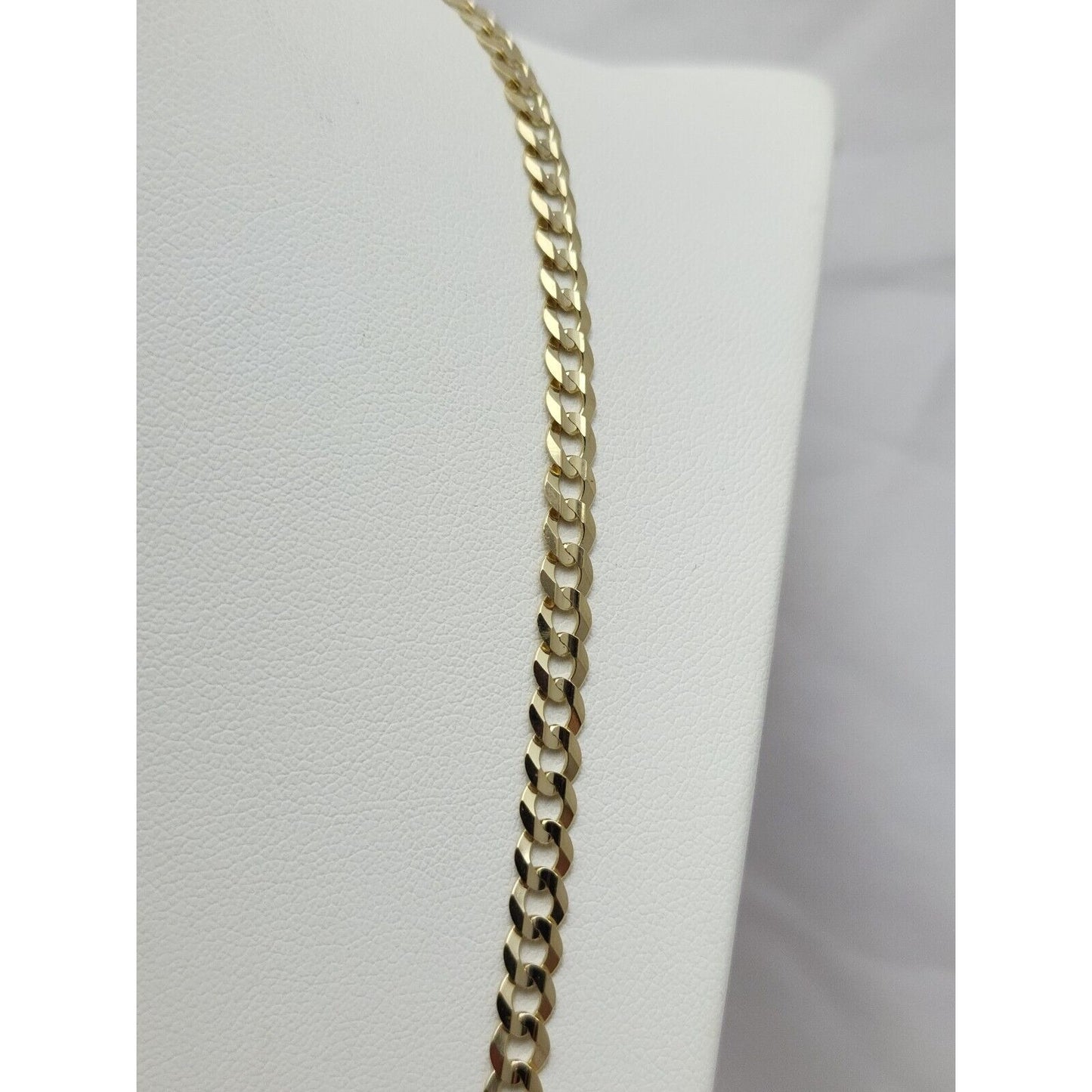 14K Yellow Gold Diamond Cut Cuban Link Chain Necklace