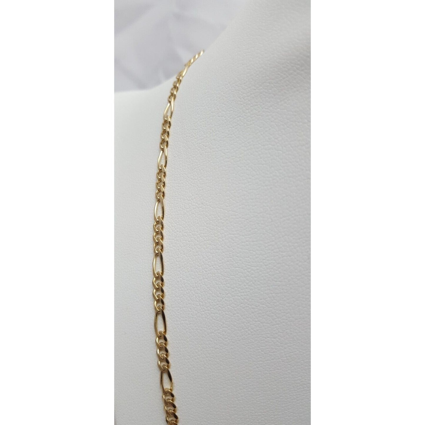 14K Yellow Gold Figaro Link Chain Necklace